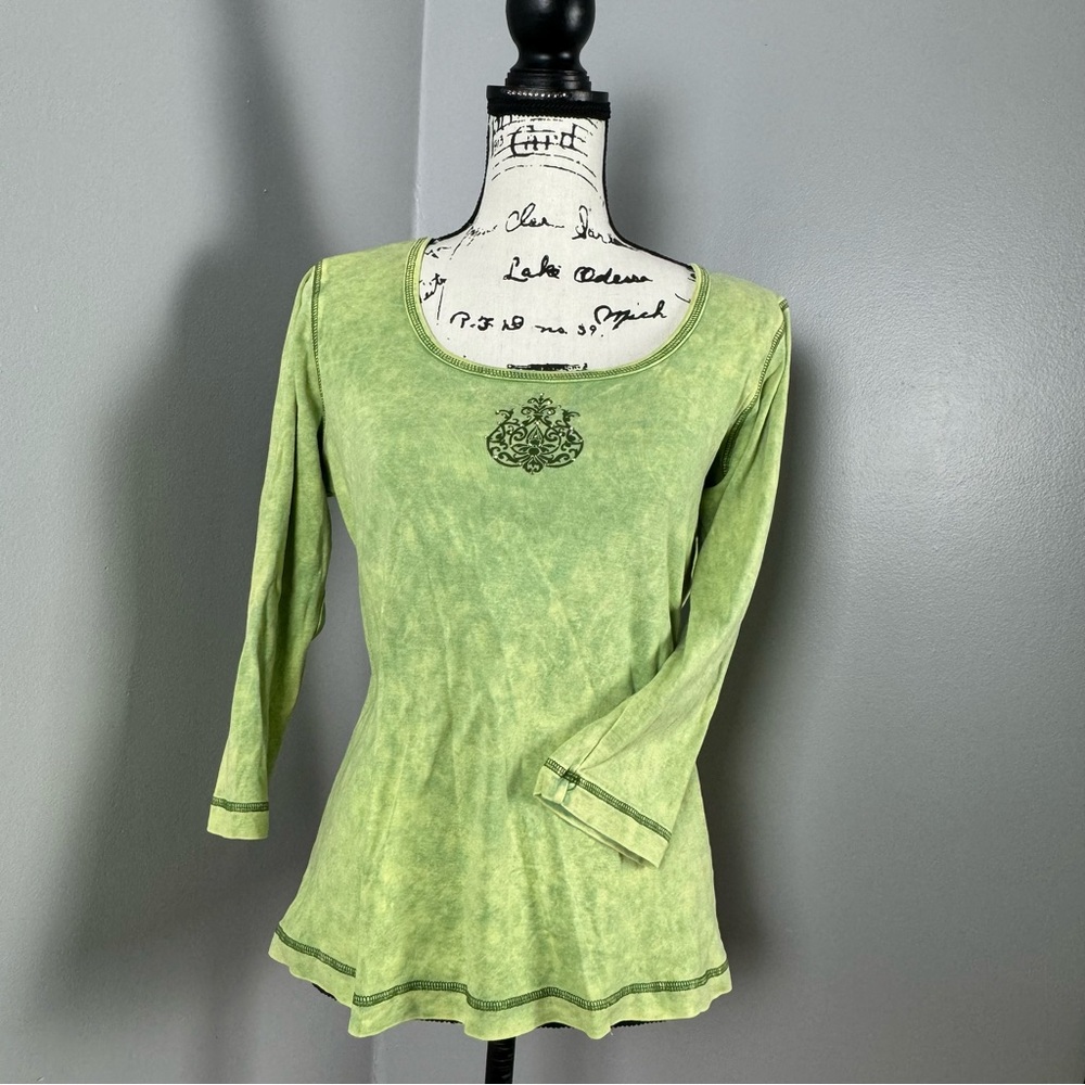 One World🌎 Green Longsleeves Boho Top